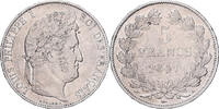 Frankreich 5 Francs Louis-Philippe, Paris, SS, Silber, KM:749.1 -