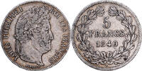 Frankreich 5 Francs Münze, Louis-Philippe, Rouen, S+, Silber, KM:749.2 -