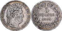 Frankreich 5 Francs Münze, Louis-Philippe, Lyon, S+, Silber, KM:749.4 -