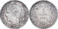 Frankreich 5 Francs Cérès, Paris, Silber, S+, KM:761.1 -
