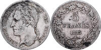 Belgien 5 Francs Leopold I, Brussels, Tranche B, Silber, S+, KM:3.1 -