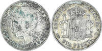 Spanien Peseta Münze, Alfonso XIII, Madrid, S+, Silber, KM:706 -
