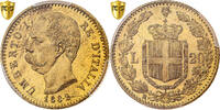 Italien 20 Lire Umberto I, Rome, Gold, PCGS, KM:21 -