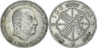 Spanien 100 Pesetas Caudillo and regent, Madrid, Silber, SS, KM:797 -