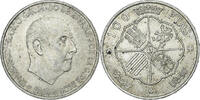 Spanien 100 Pesetas Caudillo and regent, Silber, VZ, KM:797 -