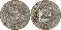 Marokko 20 Francs 1933 (a) Mohammed V, Paris, Silber, SS+, KM:39