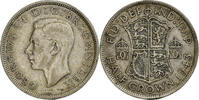 Großbritannien 1/2 Crown George VI, Silber, SS, KM:856 -