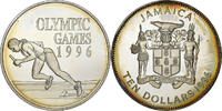 Jamaica 10 Dollars Olympics, Silber, STGL, KM:176 -