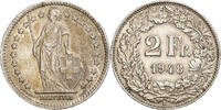 Schweiz 2 Francs Bern, Silber, VZ, KM:21 -