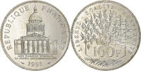 Frankreich 100 Francs Panthéon, Paris, Silber, UNZ, KM:951.1 -
