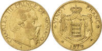 Monaco 20 Francs, Vingt Charles III, Paris, Gold, S+, Gadoury:MC 120 -