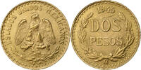 Mexiko 2 Pesos Mexico City, Gold, UNZ -