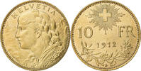Schweiz 10 Francs Bern, Gold, UNZ, KM:36 -