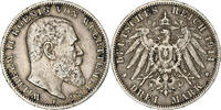Deutschland 3 Mark Kingdom of Württemberg, Wilhelm II, Stuttgart -