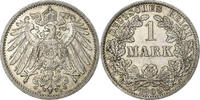 German Empire Mark Wilhelm II, Berlin, Silber, VZ, KM:14 -