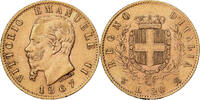 Italien 20 Lire Vittorio Emanuele II, Torino, Gold, SS+, KM:10.1 -