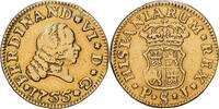 Spanien 1/2 Escudo 1755 Segovia Ferdinand VI, Segovia, Gold, SS, KM:374