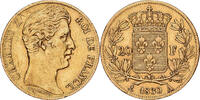 Frankreich 20 Francs Charles X, Paris, Gold, SS+, KM:17 -