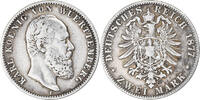 Deutsch Staaten 2 Mark Münze, WURTTEMBERG, Karl I, Charles Ier -