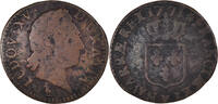 Frankreich 1/2 Sol Münze, Louis XV, Demi sol à la vieille tête -