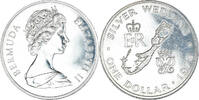 Bermuda Dollar Münze, Elizabeth II, VZ, Silber, KM:22 -