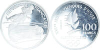 Frankreich 100 Francs Münze, Alberville 92 be, STGL, Silber, KM:981 -