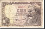Spanien 100 Pesetas Geldschein, 1946-02-19, KM:131a, S -