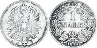 German Empire Mark Münze, GERMANY - EMPIRE, Wilhelm I, Stuttgart, SS, Silber, KM:7 -