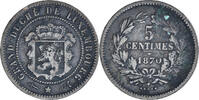 Luxemburg 5 Centimes Münze, William III, Utrecht, S+, Bronze, KM:22.1 -