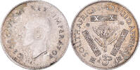 Südafrika 3 Pence Münze, George VI, SS+, Silber, KM:26 -