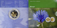 Luxemburg 5 Euro Bleuet Centaurea Cyanus.FDC BE, STGL, Silver & Nordic -