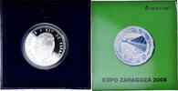 Spanien 10 Euro Zaragoza Expo 2008.BE, STGL, Silber, KM:1141 -
