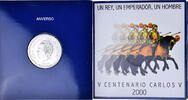 Spanien 2000 Pesetas Münze, Juan Carlos I, Madrid, Charles V.BU, STGL -