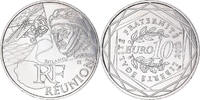 Frankreich 10 Euro Réunion, UNZ, Silber -