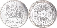 Frankreich 10 Euro Fraternité, Sempé, UNZ, Silber, Gadoury:EU718 -