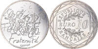 Frankreich 10 Euro Sempé - Fraternité, VZ+, Silber, Gadoury:EU719 -
