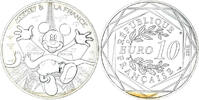 Frankreich 10 Euro Mickey aux pieds de la Dame de fer, STGL, Silber -