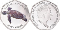 British Indian Ocean 50 Pence Münze, Tortues - Tortue imbriquée, STGL -