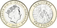 Gibraltar 2 Pounds Münze, Christmas, UNZ, Bi-Metallic -