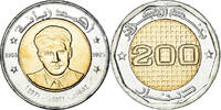 Algeria 200 Dinars Münze, Ahmed Zabana., UNZ, Bi-Metallic -