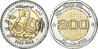Algeria 200 Dinars Münze, Indépendance., UNZ, Bi-Metallic -