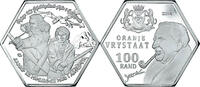 Südafrika 100 Rand Münze, Orange free state.BE, STGL, Silver Clad -