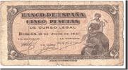 Spanien 5 Pesetas Geldschein, 1937-07-18, KM:106a, SGE -