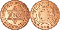 Kanada betaalpenning Masonic, New Liskeard, Temiskaming, Chapter Penny, UNZ -