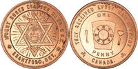 Kanada betaalpenning Masonic, Brantford, Mount Horeb, Chapter Penny, UNZ+ -
