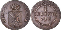 Deutsch Staaten Kreuzer Münze, BADEN, Karl Ludwig Friedrich, SS -
