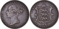 Jersey 1/26 Shilling Münze, Victoria, SS, Kupfer, KM:2 -