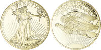 Frankreich Medaille Copy Twenty Dollars, Liberty, STGL, Copper Gilt -