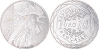 Frankreich 10 Euro Coq, VZ, Silber, Gadoury:EU657, KM:2110 -