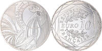 Frankreich 10 Euro Monnaie de Paris, Coq, UNZ, Silber, Gadoury:EU727 -